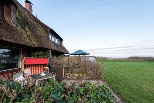 Ausblick auf das Wattenmeer von der Terrasse
